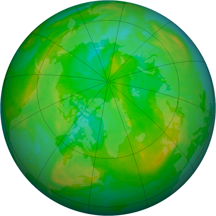 Arctic ozone map for 13 July 2001